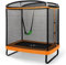 COSTWAY 6FT Kids Trampoline, 2 in 1 Toddler Trampolines with Swing and Enclosure Safety Net, Rectangle Trampoline for Outdoor (Black + Orange)