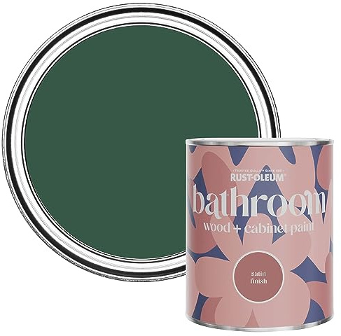 Rust-Oleum Green Moisture Resistant Bathroom Wood and Cabinet Paint in Satin Finish - THE PINEWOODS 750ml