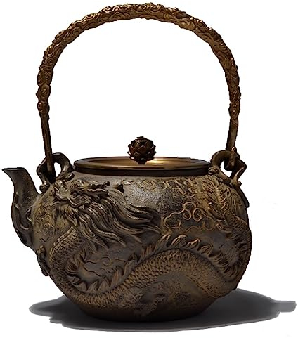 UTOQIA Théière Japonaise Théière en Fonte Chinoise Théière en Fer 1200ML/1.2L Théière Bouilloire Théière en Fonte Faite À La Main pour La Cuisine À La Maison Theiere Fonte Theiere Japonaise