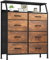 YITAHOME Kommode, Schrank, Aufbewahrungsschrank, 8 Schubladen aus Stoff mit Griffen, Aufbewahrungskommode, Gabardin aus verrottetem Holz