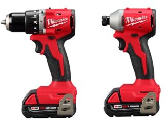 Milwaukee 3610-22CT M18 18 V Li-ion Ensemble perforateur compact sans fil sans fil (2 outils) (nouvelle génération), rouge