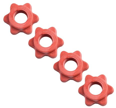 SBTRKT Dado for manubri da 25 mm (1 ) Collari di Controllo Barra da 4 Pezzi Dado di bloccaggio for manubri in plastica Vite Rossa Spinlock Peso Pratico