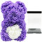 SECALIFE Purple Rose Bear Women Gifts for Valentine's Day, Mother's Day, Wedding, Anniversary's, Rose Teddy Bear Flower Bear Purple Rose Bear in Clear Gift Box