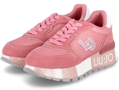 Liu Jo Sneakers Liu Jo Modello Amazing 25, in Pelle di camoscio, da Donna con Fondo Bicolor logato, Colore Rosso.