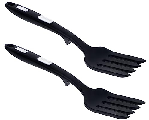 Cabilock 2 Piezas tenedor de cocina de silicona tenedor para cocinar fideos tenedor de silicona fideos de pasta horquilla flexible de silicona tenedor de cocina grande mezcla