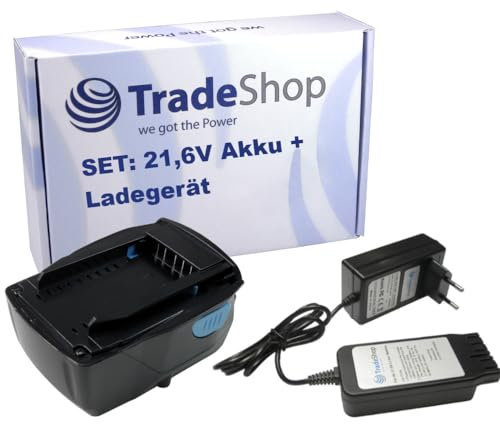 Trade-Shop 2in1 Set: Li-Ion Akku 21,6V 3000mAh + Ladegerät inkl. Netzteil kompatibel mit Hilti Winkelschleifer Bohrhammer Kabelschneider Schlagschrauber