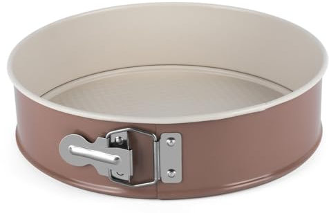 BirnePower Springform Backform Kuchenform Tortenform mit Flachboden Käsekuchenform Blechform mit Antihaftbeschichtung Creme Rund 24 cm