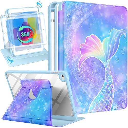 SurgeCraft for iPad Mini 4/5 Case, 360 Degree Rotating Stand with Pencil Holder for Women Cute Girls Folio Cover Pretty Unique Aesthetic for iPad Mini 4th/5th Generation Cases 7.9 Inch