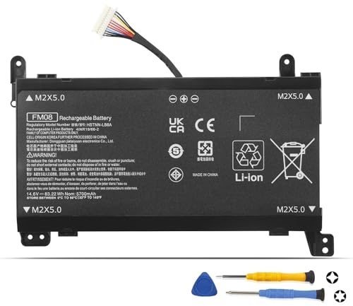 K KYUER 12-Pin FM08 TPN-Q195 Batteria per HP Omen 17-an 17-an000 17-an100 17-an0xx 17-an1xx 17-an053ng 17-an089ng 17-an106nf an087ng an051ur HSTNN-LB8A HSTNN-LB8B 922753-421 922976-855 922977-855