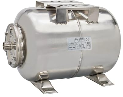 CHM GmbH Depósito de presión de membrana de acero inoxidable 50 L, presión máxima de 8 bar, por ejemplo, para depósito de expansión de agua doméstica..