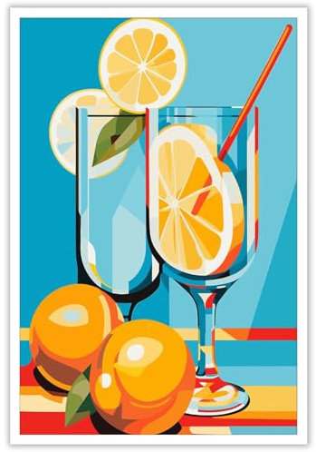 Cocktails mit Zitronen Poster