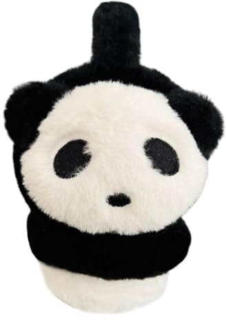 iEasey Cache-oreilles en fausse fourrure pour enfants en forme de panda mignon - Doux et chaud - En polaire rembourrée - Pour enfants - Cadeau de Noël ou d'anniversaire, Noir , 3 Year above