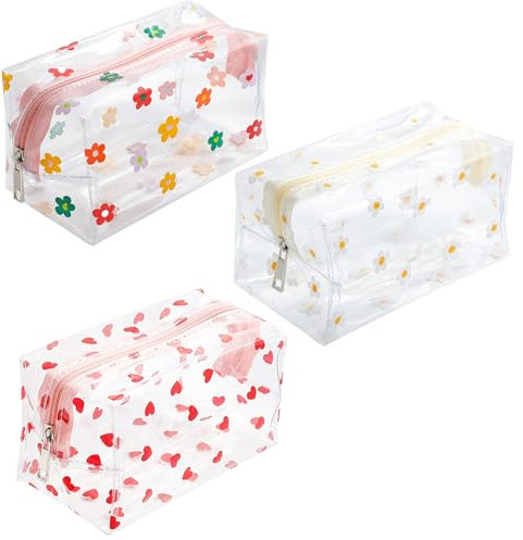 KEYRI 3 Pièces Trousse de Toilette Transparente, Étanche Trousse de Voyage Sacs Multifonction Trousse de Toilette Voyage Transparente Sac Cosmétiques Voyage Avion Sac pour Homme et Femme (Multicolore)