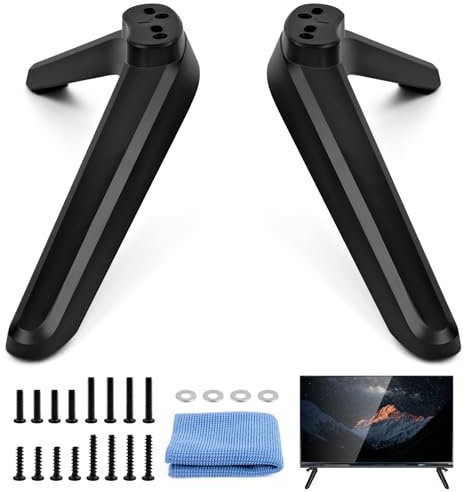 MINISOISO Soporte de TV universal de mesa para pantallas LCD LED de 22 a 65 pulgadas, soporte con tornillos, negro