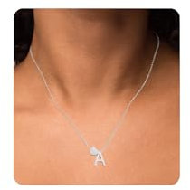 RWQIAN Damen Buchstaben Kette mit Herz Anhänger Buchstaben Silber A Kettenanhänger Initialen Letter Halskette Schmuck Namenskette Personalisiert mit Name Kette Geschenke fur Frauen