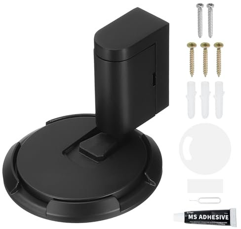 sourcing map 2Pcs Magnetic Door Stopper, Silent Magnetic Floor Door Stop with Adhesive, Mechanical Floor Door Stop Shock Absorbing for Bedroom Office Bathroom, Black
