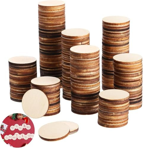 Holzscheiben, für Dekoration, Runde Holzscheiben,Bemalen,Untersetzer, Handwerke, DIY, Durchmesser 5 cm,100 Stück