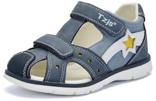 TZJS Sandales d'été à bout fermé pour garçons et filles, bleu clair, 25 EU