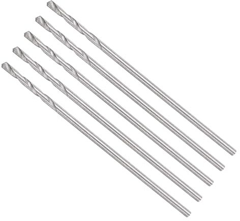 METALLIXITY Drill Bit (0.5mm) 5Pcs, 4241 High-Speed Steel Straight Shank 118° Uncoated Bright Finish Drill Bit for Wood Plastic Iron Copper Aluminum Low Soft Metal