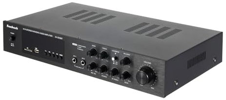 KiwiHood Amplificador de audio de 5.0 canales con Bluetooth 5.0 y pantalla LED, 600 W Hi-Fi sonido envolvente amplificador de audio para cine en casa y karaoke, compatible con SD, USB y AUX