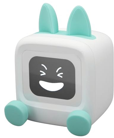 Zunate Mini TV Robot Bluetooth Speaker, Portable Bluetooth Speaker with 2.01 Inch Screen, Customizable Clock, GIF Album Mode, Cute Decor for Bedroom, Bedside Desk, Living Room (Light