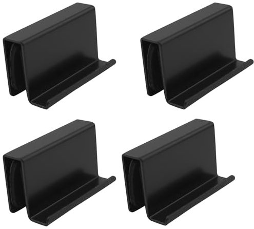 LQ Industrial 4 schwarze Metall-Glastürgriff-Türklammern, geeignet für 4–6 mm Glas- oder Acrylfenster, Vitrinen, Glastüren