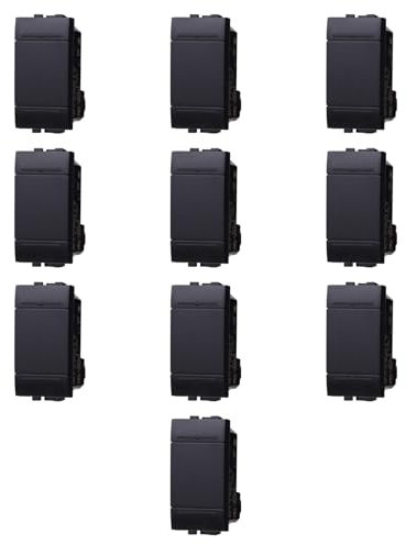 10 MODULI PULSANTE 16A, NERO, COMPATIBILE CON BTICINO LIVING, MODULI E FRUTTI 100% COMPATIBILI, MATERIALI DI ALTA QUALITA'