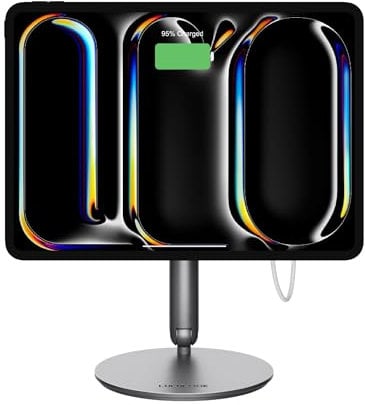 LULULOOK Magnetic Wireless Charging Stand Only for iPad Pro 13 inch M4(2024)/M5(2025), 360°Adjustable iPad Foldable Aluminium Tablet Stand for 13 M4/13 M5