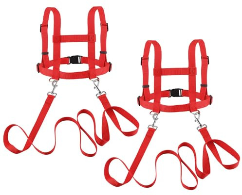 2 Stück Pferdeleine zum Spielen für Kinder Rot Pferdeleine Kinder Pferdeleine Spielzeug Pferde Longierleine Pferdegeschirr für Kinder zum Spielen Harness Kinde für Jungen und Mädchen