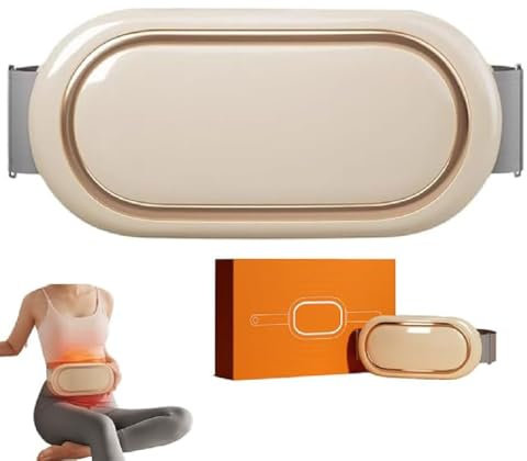 Privater Physiotherapeut für den Bauchbereich, Elektrisch Kabellose Schlankheitsgürtel,Bauchmassagegerät,Tragbare Bauchmuskeltrainer,Bauchmuskel Gürtel Elektrisch mit 6 Modi & 9 Intensitäten (Beige)