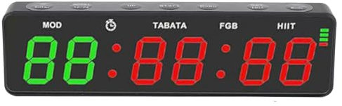 SENECESLI Tragbare Gym Timer-Uhr für Yoga, Gym Workouts, Lauftraining, Eingebautes HIIT-Programm, 12/24H, Countdown/UP, Stoppuhr, Workout Intervall-Timer