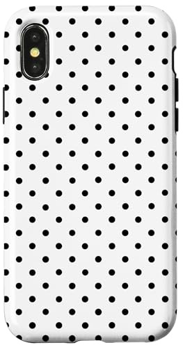 Polka Dot Muster Weiß und Schwarz für Frauen Mädchen Polka Dots Hülle für iPhone X/XS