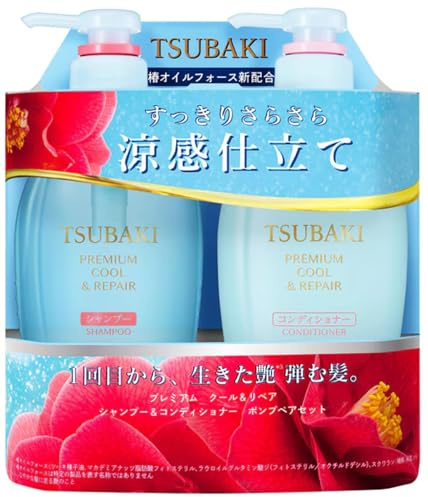 Tsubaki Premium Cool & Repair Shampoo & Conditioner Set �C 450 ml x 2 | Tiefenwirksame Reparatur & Erfrischende K��hlung | Hergestellt in Japan