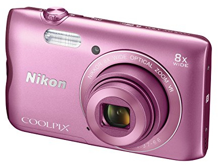 Nikon Coolpix A300 Digital Camera 20.1 Megapixel with 8x Optical Zoom 3.0-Inch LCD Pink (Renewed)