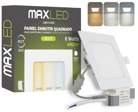 Maxled, Light is Led! 6W LED Einbaustrahler 230V 120mm 400LM Spots Deckenleuchte Nicht Dimmbar 3000K-6000K Warmweiß Neutralweiß Kaltweiß Flach Deckenspots Einbauleuchten Lochmass 110mm Aluminium