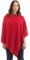 Dalle Piane Cashmere - Poncho aus Kaschmir-Gemisch - Made in Italy - Damen, Farbe: Rot, Einheitsgröße