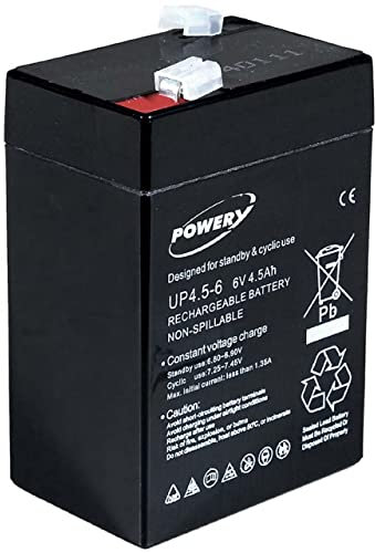 Powery® batterie plomb -remplace FIAMM type FG10451 6V 4,5Ah