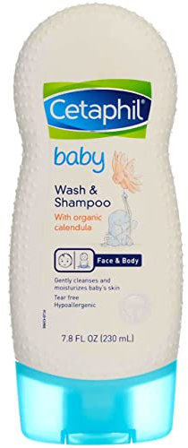 Cetaphil Baby - Wash & Shampoo - mit Bio-Calendula - Nettogew. 7.8 FL OZ (230 ml) pro Flasche - Packung mit 2 Flaschen (Verpackung/Design Vary)