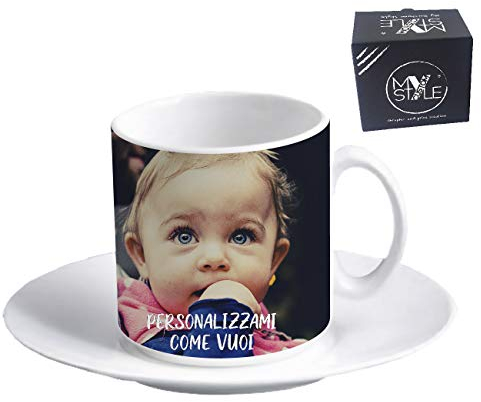 My Custom Style tazzina Espresso Personalizzata, in Ceramica, + piattino