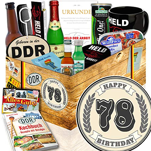 Geburtstagsgeschenk 78. / Geburtstag Set 78 Geschenke witzig/DDR Box Männer