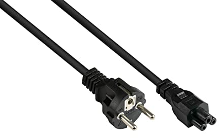 Good Connections P0005-S050 Netzkabel, 5 m, Schutzkontakt-Stecker Typ E+F (CEE 7/7, gerade) an C5 (gerade) für Notebook, 0,75 mm² Schwarz