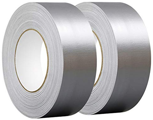 YTBUBOR 2 Rolls Strong Heavy Duty Silver Duct Tape 50mm x 50m
