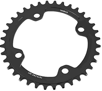 Alomejor Fahrradkette Ring Einzelkettenblatt 32T 34T 36T 38T 104 BCD Fahrrad Schmale Breite Kettenblätter für Fahrrad Rennrad Mountainbike BMX Fixie Track Fixiert(36T-Schwatz)