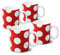 WM Bartleet & Sons 1750 TSET77 Traditional Set of 4 One Pint Porcelain Mug/Cup, 1pt/568ml – Red Dotty