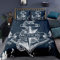 Loussiesd 2 Teilig 155x220 cm Bettwäsche Set Segeln Ozean Anker Abenteuer Microfaser Bettbezug Set für Junge Jugendliche Betten Set mit Reißverschluss und 1 Kissenbezug 80x80 cm,Schwarz,Weiß