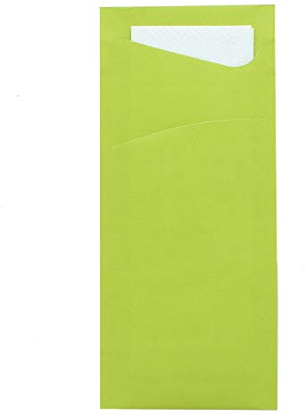 PG PrimeGuest SUPPLY Bestecktasche mit Serviette 85x190mm, mit 2-lagiger Serviette in Weiß Serviettentasche ideal für Feiern und Gastronomie 500 Stück Prime Fit (Kiwi)