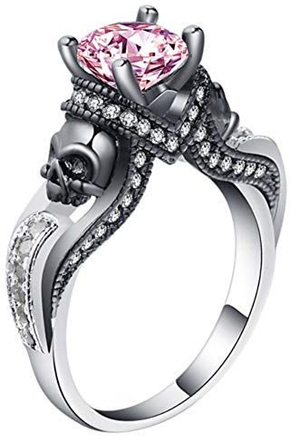 N/V Damen-Ring Totenkopf Punk Stil Diamant Ringe Schmuck 486532
