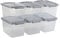 Gitany 6-pack 12 L Plastic Latching Storage Box with Lid, Clear Container Set