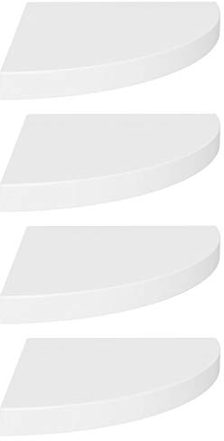 vidaXL 4X Eckregal Schweberegal Wandregal Bücherregal CD DVD Regal Wandboard Hängeregal Wand Dekoregal Freischwebend Weiß 35x35x3,8cm MDF