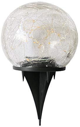 Solar Garden Ground Lights 30 LED wasserdicht hell im Freien Crack Ball Lampe für Yard Einfahrt Rasen Patio Pathway (Warm White)